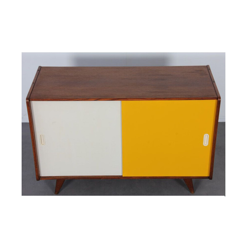 Buffet vintage modèle U-452 jaune et blanc par Jiri Jiroutek pour Interier Praha, 1960