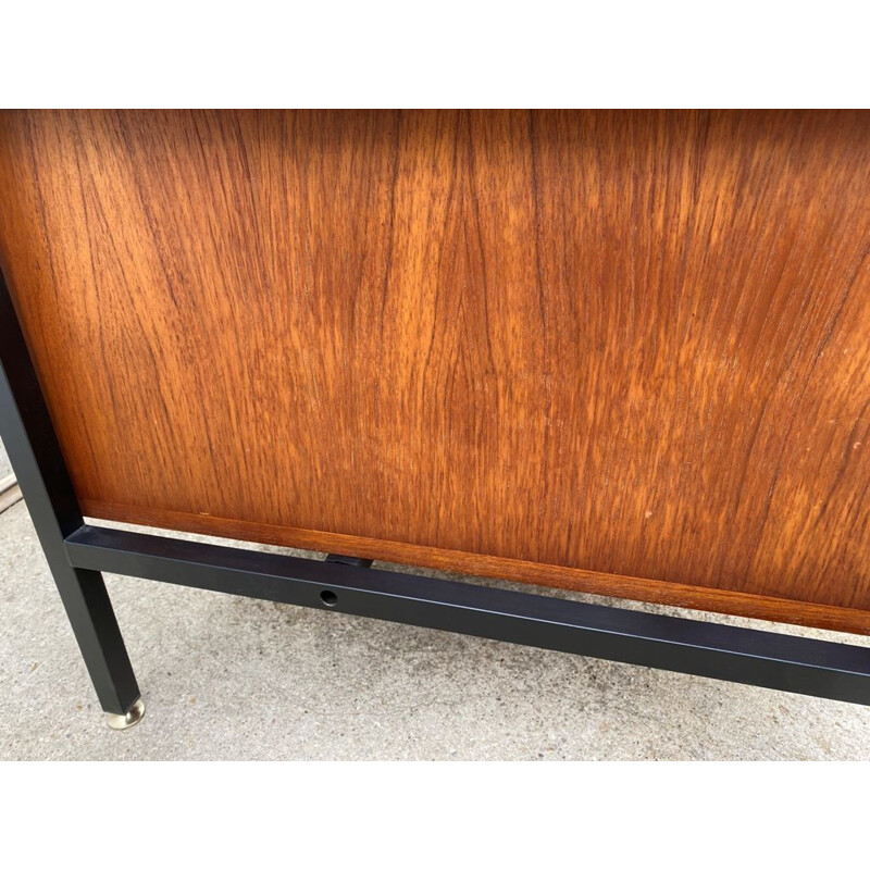 Vintage double-sided teak and metal desk, 1960s