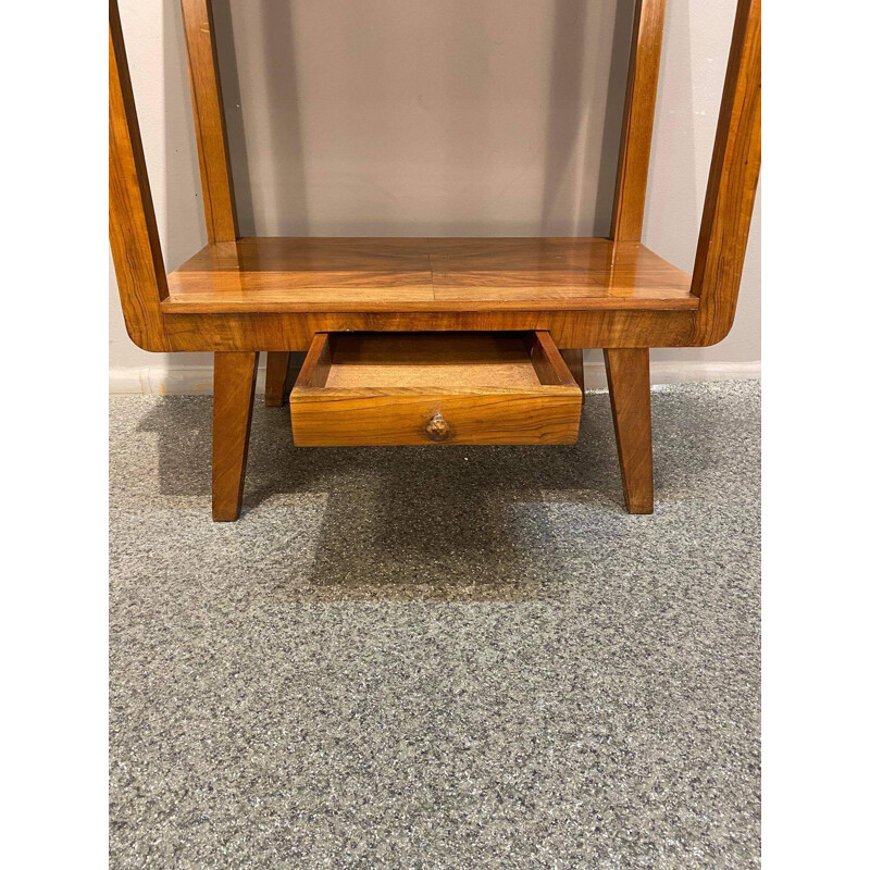 Vintage console with two tops veneered walnut, 1960s