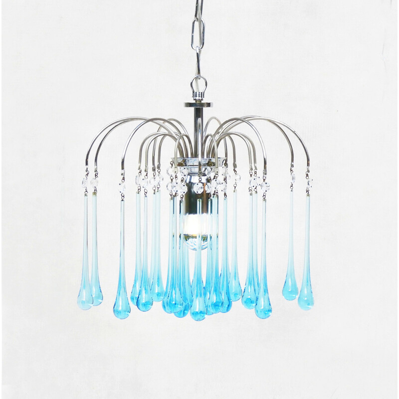Set of 3 vintage Murano glass chandeliers by Paulo Venini, 1960s