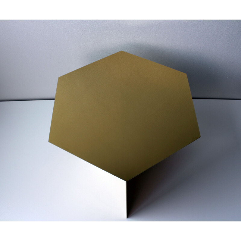 Table d'appoint géométrique vintage en laiton doré pour Hay
