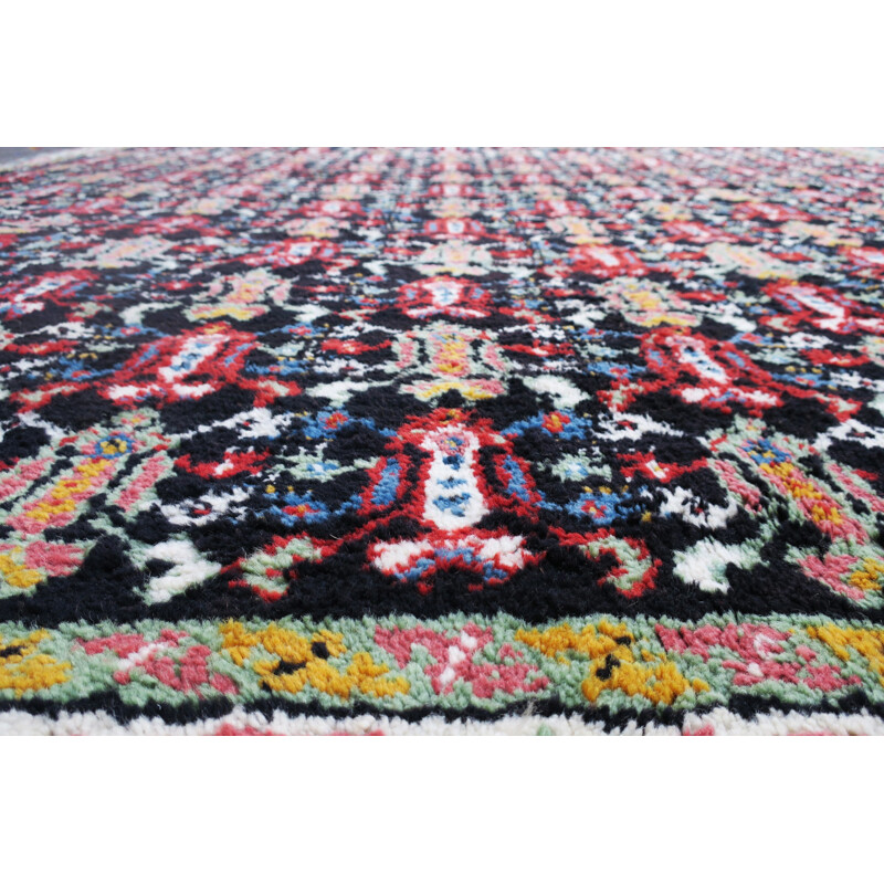 Très grand tapis vintage en laine multicolore - 1990