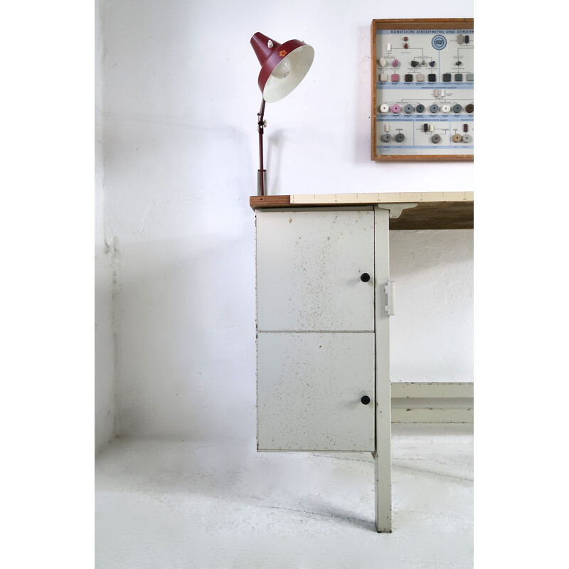 Mid century white metal desk, 1950s