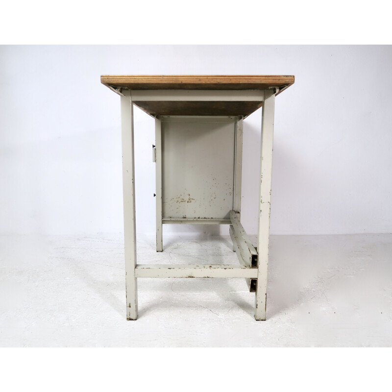Mid century white metal desk, 1950s