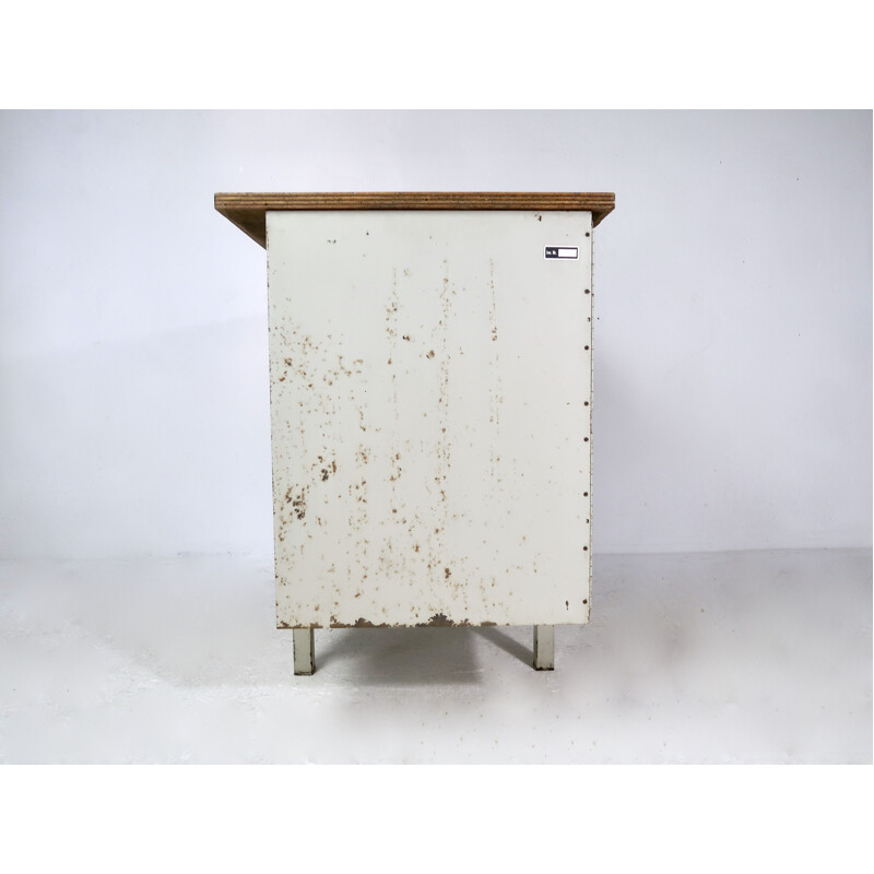 Mid century white metal desk, 1950s