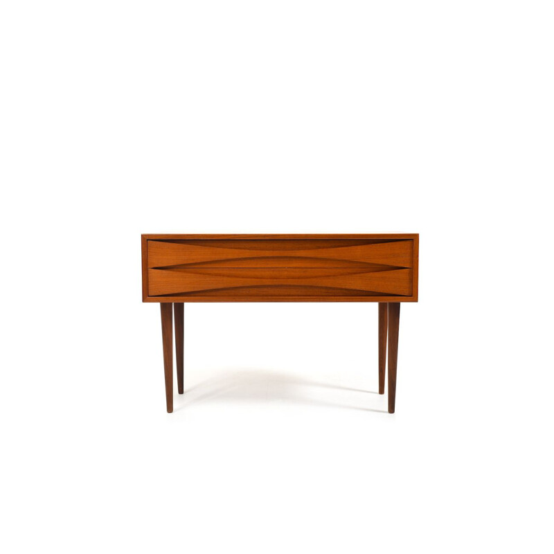 Teak vintage Triennale chest of drawers by Arne Vodder for Helge Sibast Furniture, Denmark 1950s