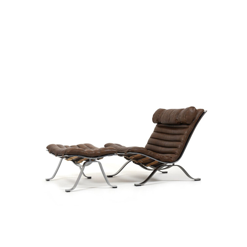 Set of vintage ARI lounge chair with ottoman by Arne Norell for AB Norell, Sweden 1966