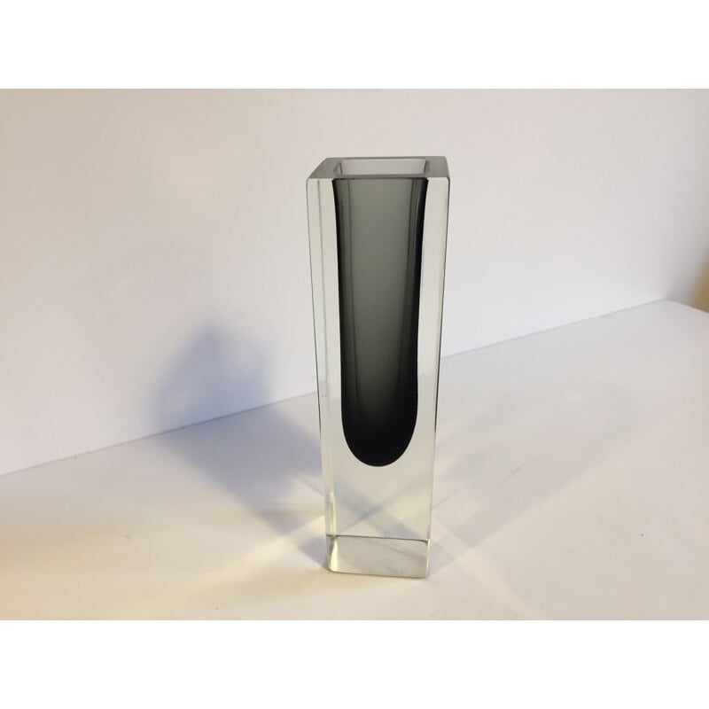 Vintage Sommerso vase in Murano glass by Flavio Poli, 1960s