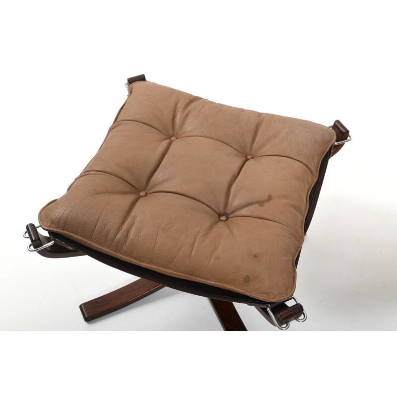 Fauteuil lounge vintage Falcon et son ottoman de Sigurd Ressell pour Vatne Møbler, Norvège 1960