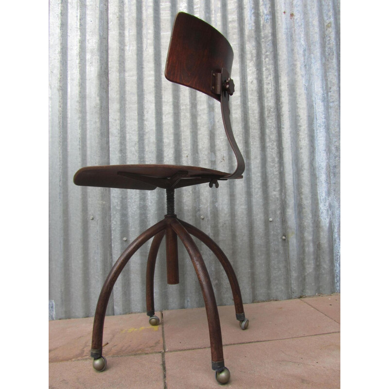 Industrial Dutch adjustable swivel chair - 1950s