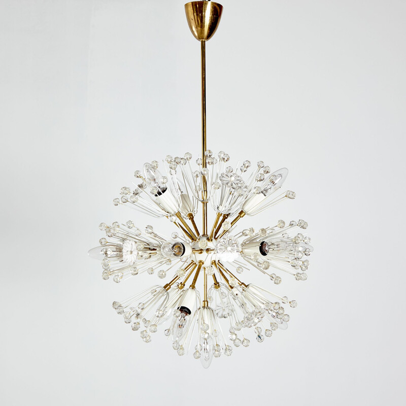 Vintage brass sputnik chandelier by Emil Stejnar for Rupert Nikoll, 1950