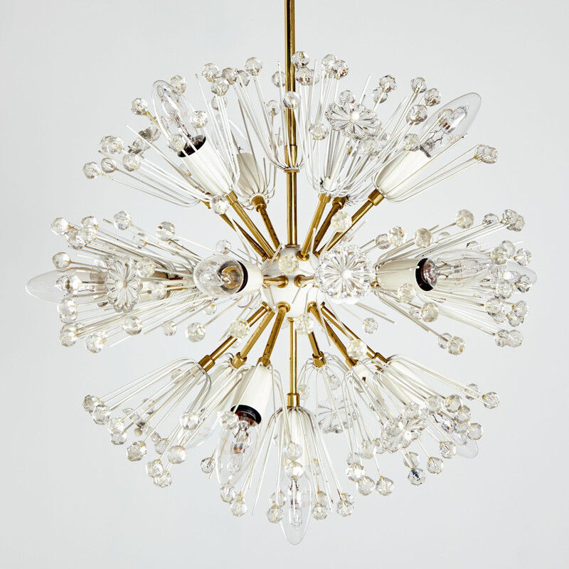 Vintage brass sputnik chandelier by Emil Stejnar for Rupert Nikoll, 1950