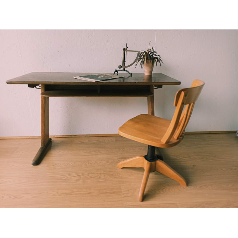 Chaise de bureau vintage par Albert Stoll, Suisse 1950