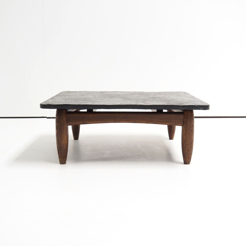 Rudimentary vintage coffee table in solid wood, 1960