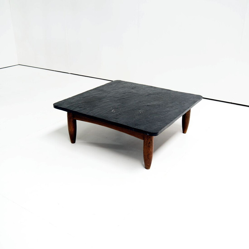 Rudimentary vintage coffee table in solid wood, 1960