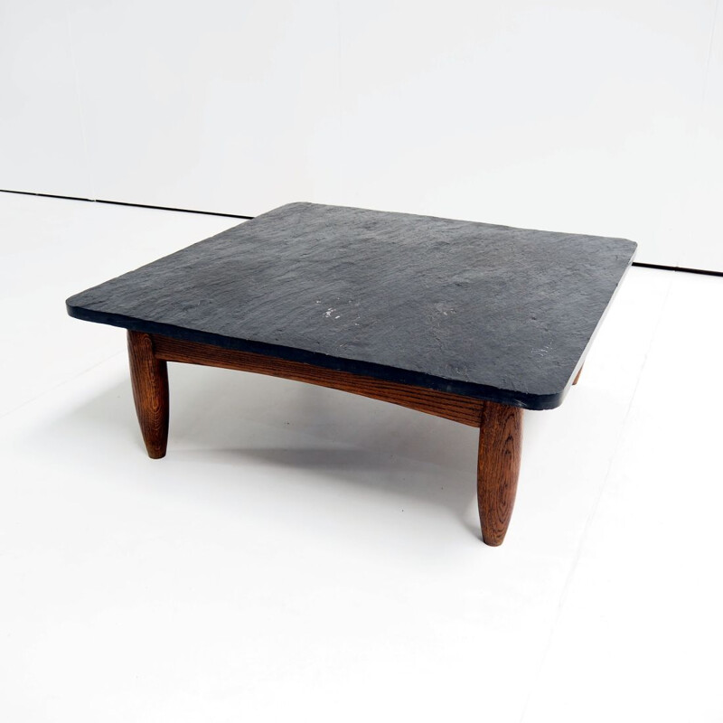Rudimentary vintage coffee table in solid wood, 1960