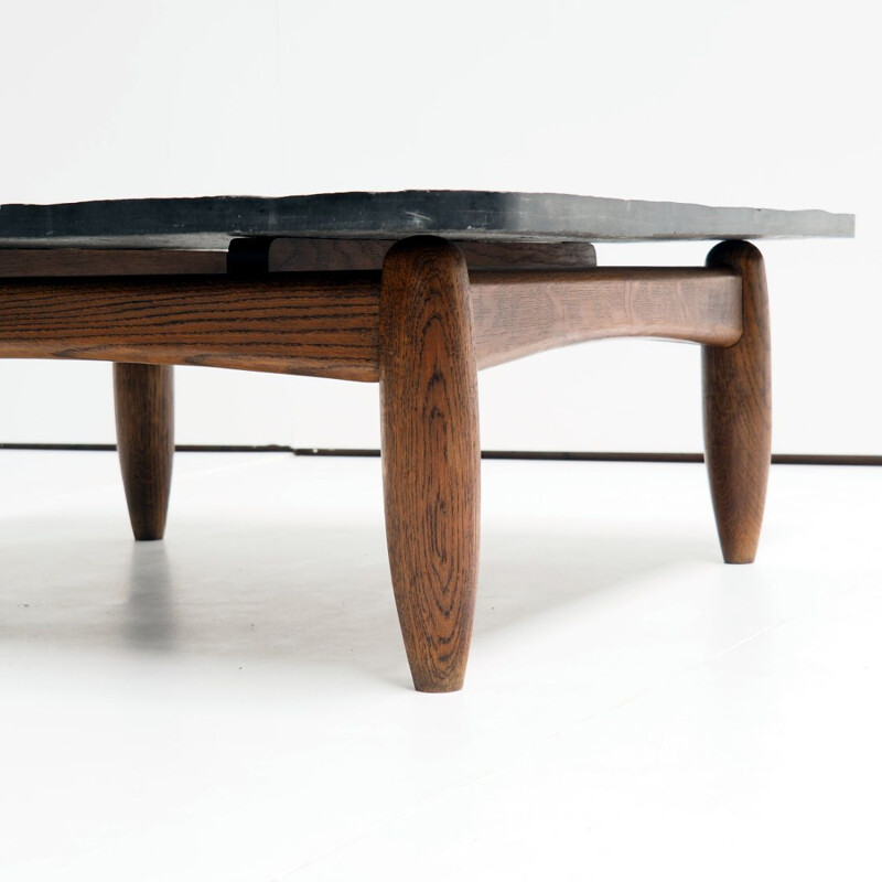 Rudimentary vintage coffee table in solid wood, 1960