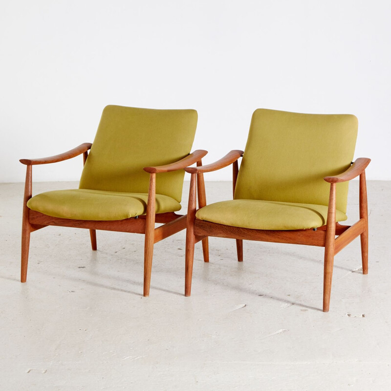 Pair of vintage model 138 teak armchairs by Finn Juhl, 1960s