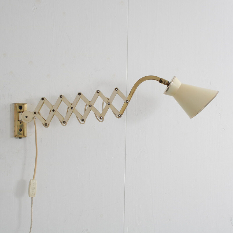 Scissor mid century wall lamp, Netherlands 1950s