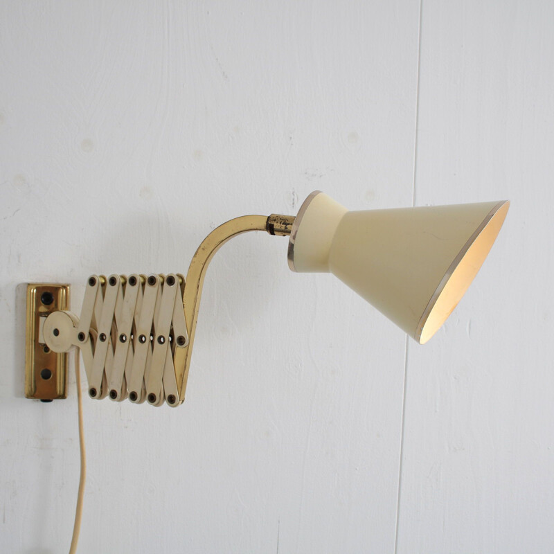 Scissor mid century wall lamp, Netherlands 1950s