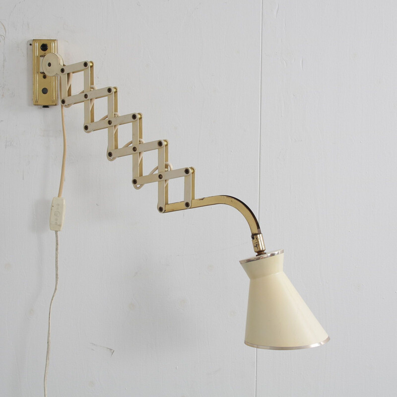 Scissor mid century wall lamp, Netherlands 1950s