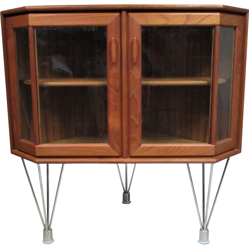 Vintage-Vitrine aus lackiertem Teakholz, Deutschland 1960