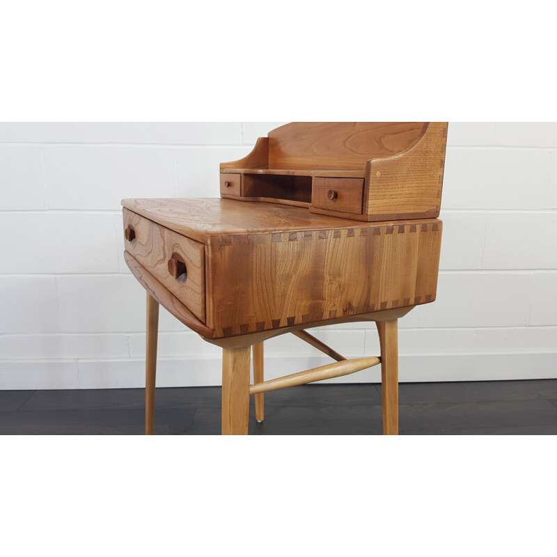 Mid century solid elmwood desk by Ercol, 1960s