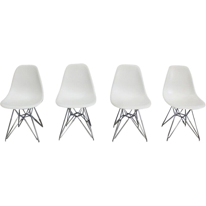 Set of 4 vintage chairs model DSR by Ray and Charles Eames for Vitra, 1960s