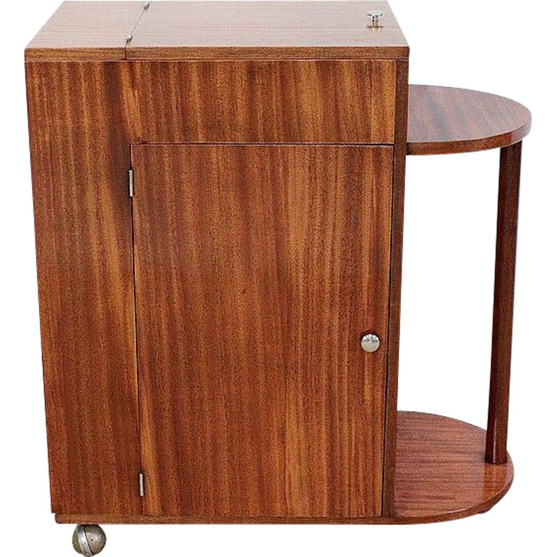 Mueble bar vintage de chapa de caoba, 1950