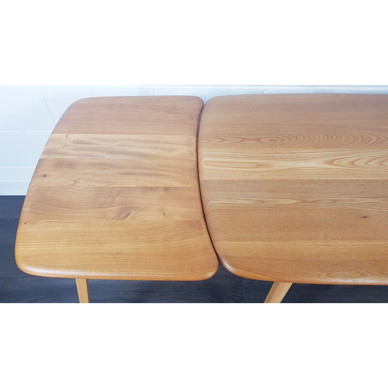 Vintage Plank solid elmwood extension table by Ercol, 1960s