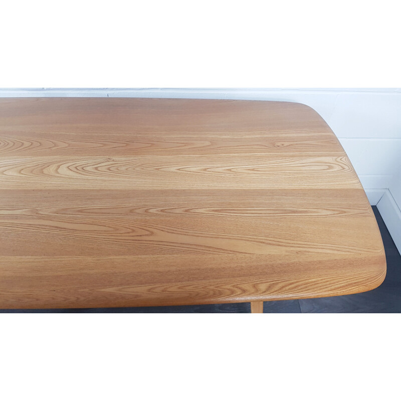 Vintage Plank solid elmwood extension table by Ercol, 1960s