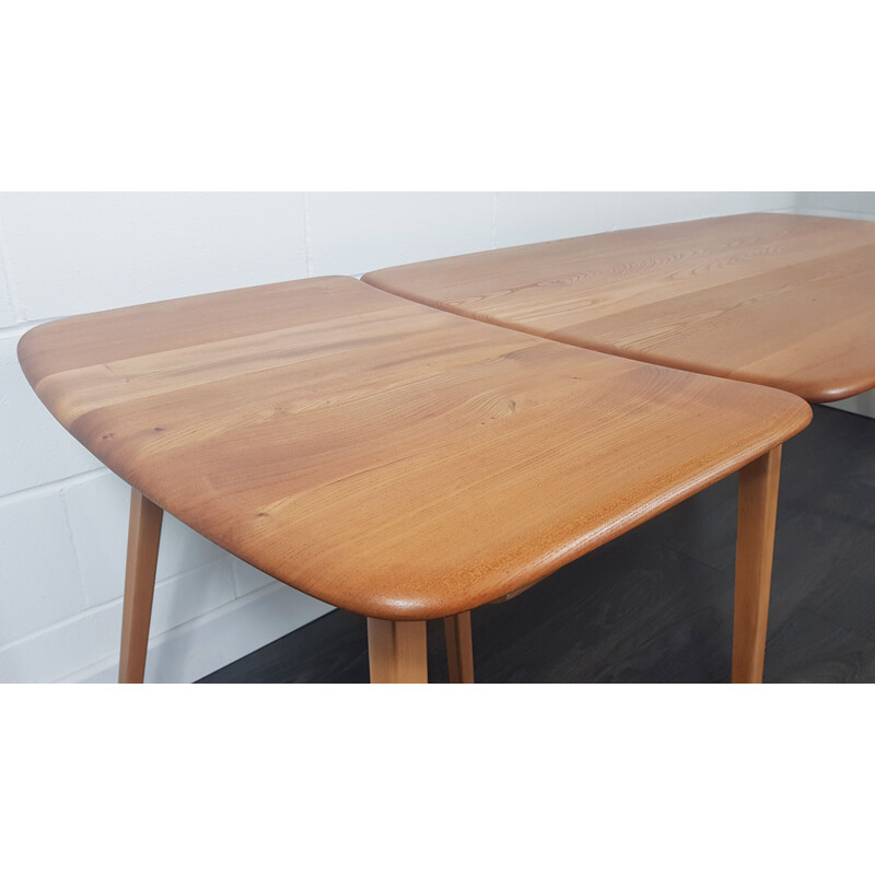 Vintage Plank solid elmwood extension table by Ercol, 1960s