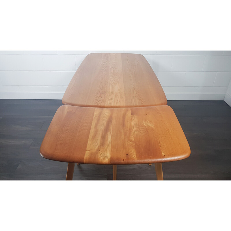 Table d'extension vintage Plank en orme massif d'Ercol, 1960