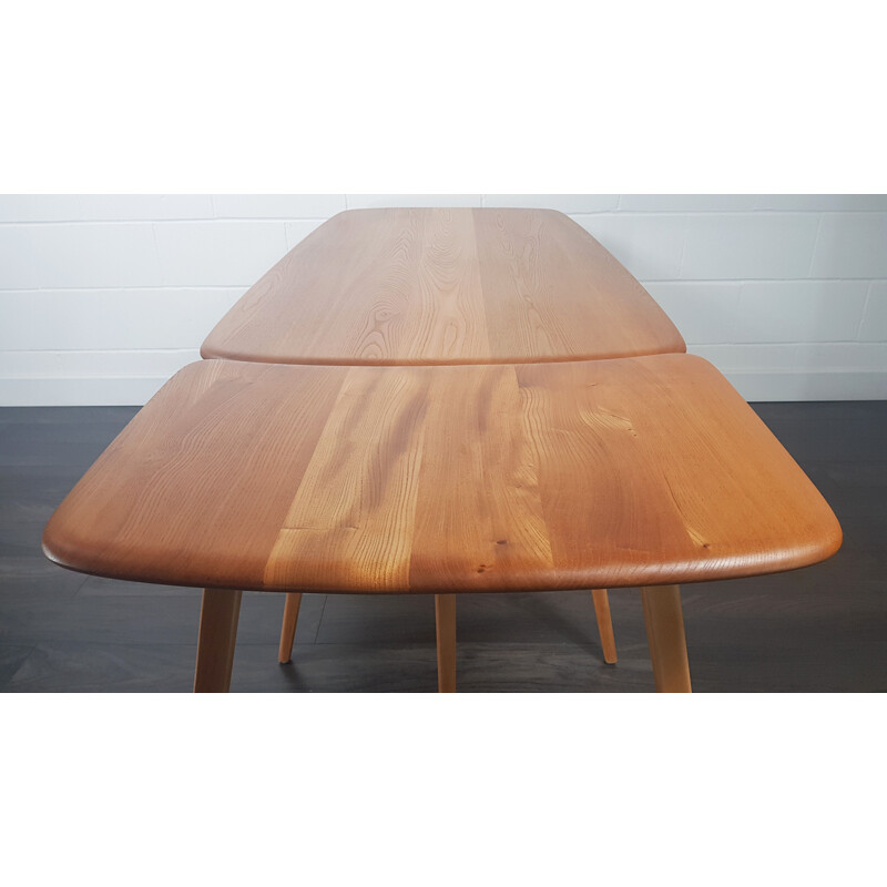 Vintage Plank solid elmwood extension table by Ercol, 1960s