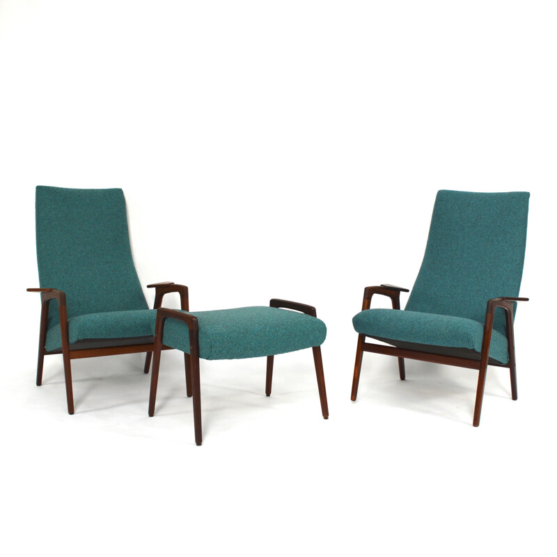 Paire de fauteuils "Ruster" et un ottoman, Yngve EKSTRÖM - 1960