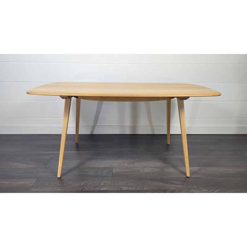 Mid century elmwood dining table by Ercol Plank, 1960s