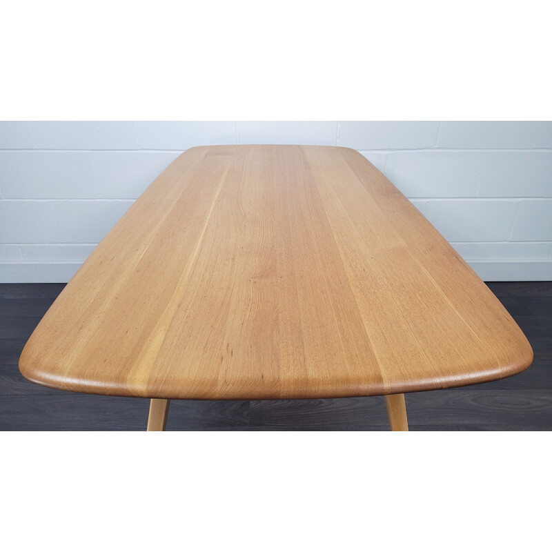 Mid century elmwood dining table by Ercol Plank, 1960s