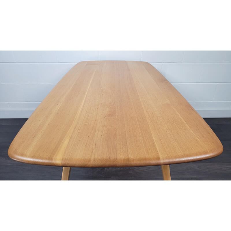Table vintage en bois d'orme par Ercol Plank, 1960