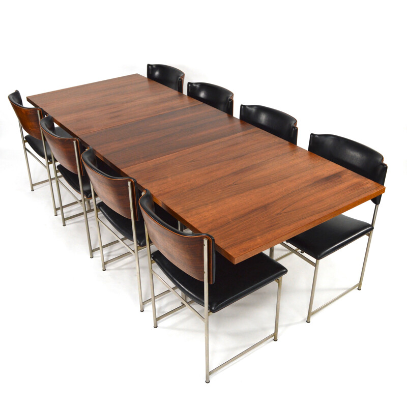 SM08 dining set in Rio rosewood, Cees BRAAKMAN - 1950s