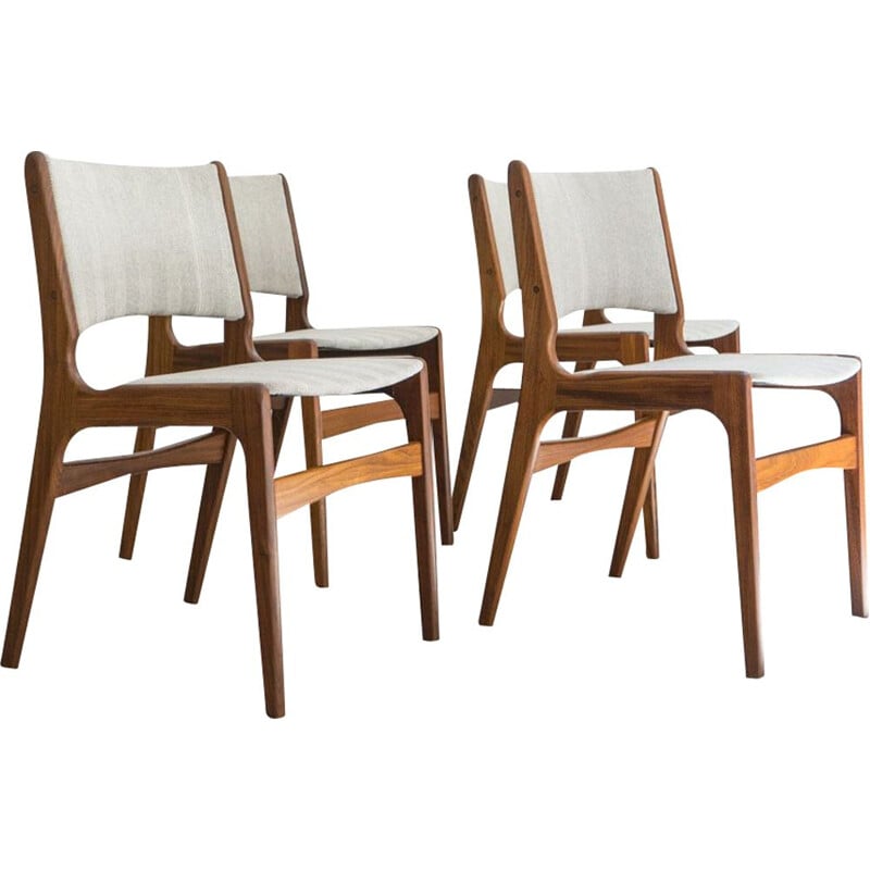 Set of 4 vintage chairs model 89 by Erik Buch for Anderstrup Møbelfabrik, Denmark 1960s