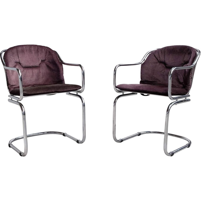 Paire de chaises vintage en chrome par Gastone Rinaldi pour Rima, 1960