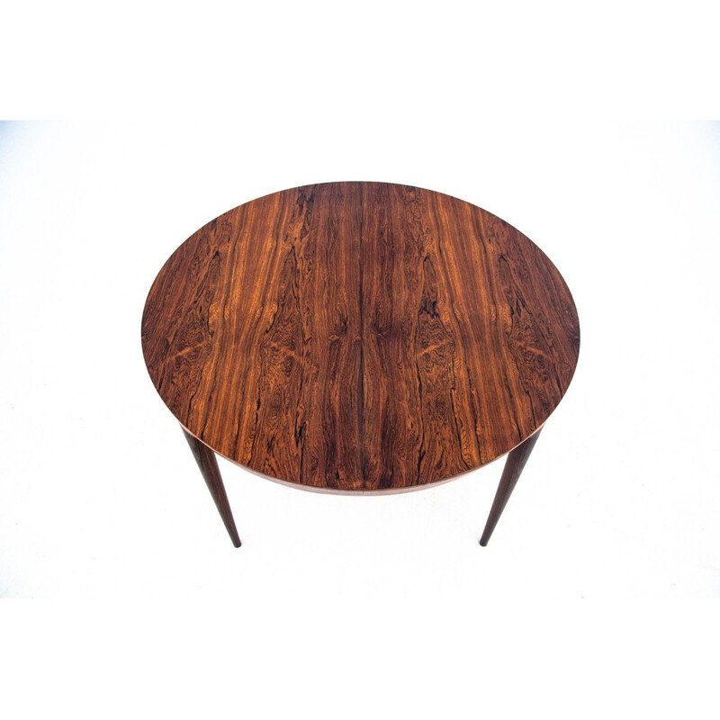 Vintage round rosewood dining set by Niels O. Møller, Denmark 1960s