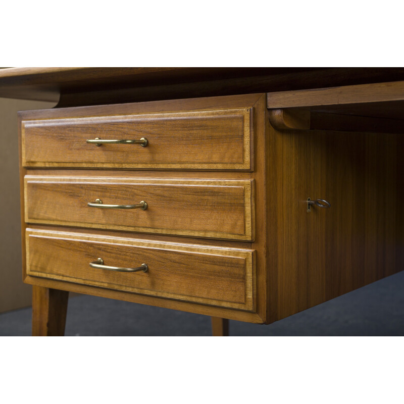 Vintage walnut desk, 1960s