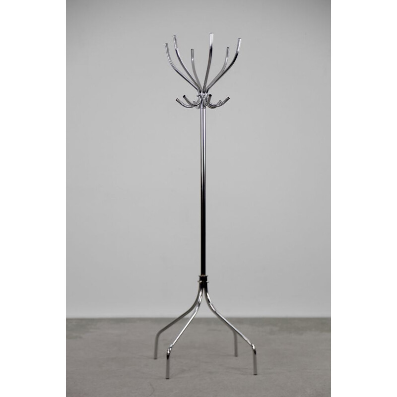 Vintage Piccolo coat rack in chromed steel by Rörmekano and Skånes Fagerhult AB, Sweden 1980