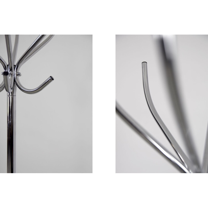 Vintage chromed steel coat rack by Rörmekano and Skånes Fagerhult AB, Sweden 1980