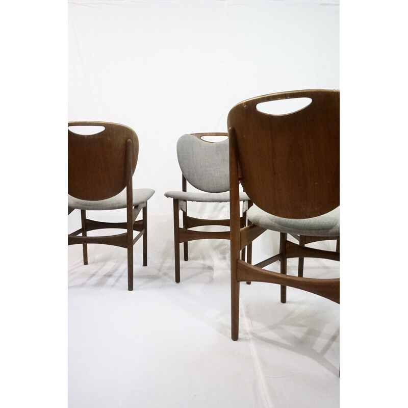 Set of 4 vintage teak dining chairs, 1960s