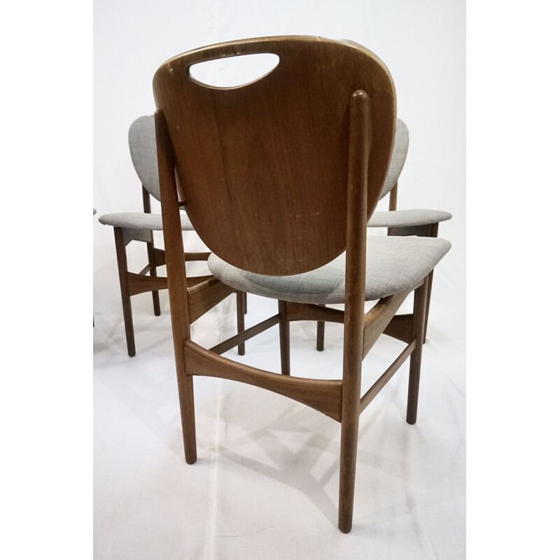 Ensemble de 4 chaises vintage en teck, 1960