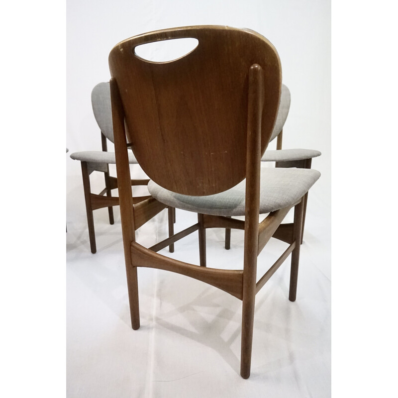 Set of 4 vintage teak dining chairs, 1960s