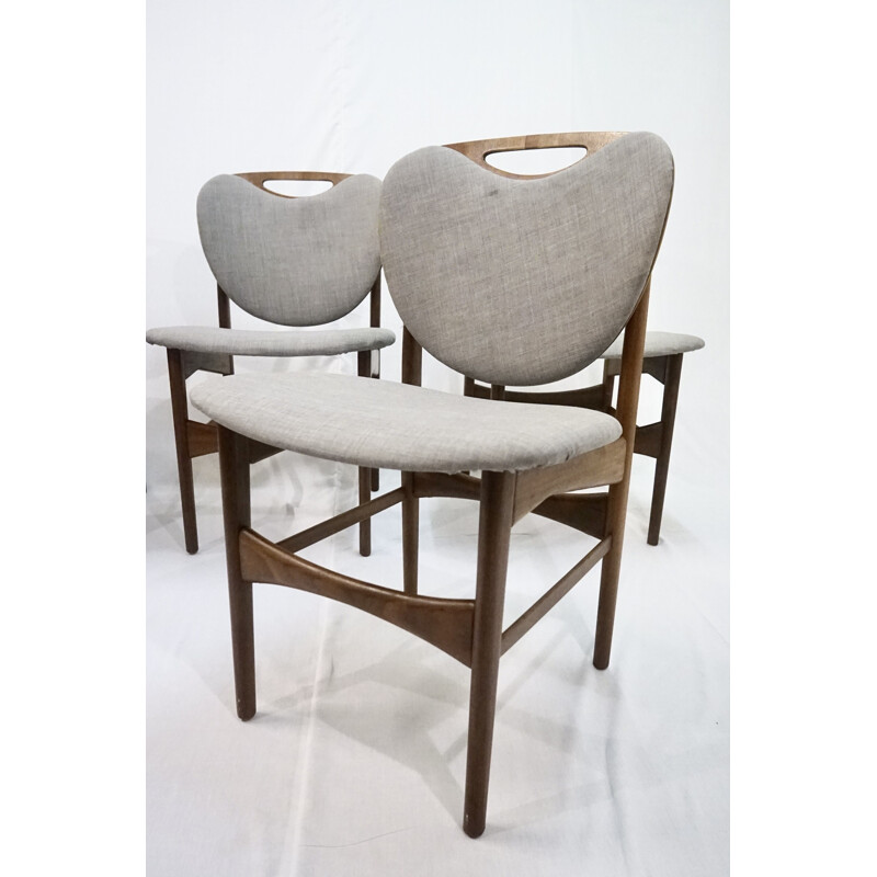 Set of 4 vintage teak dining chairs, 1960s