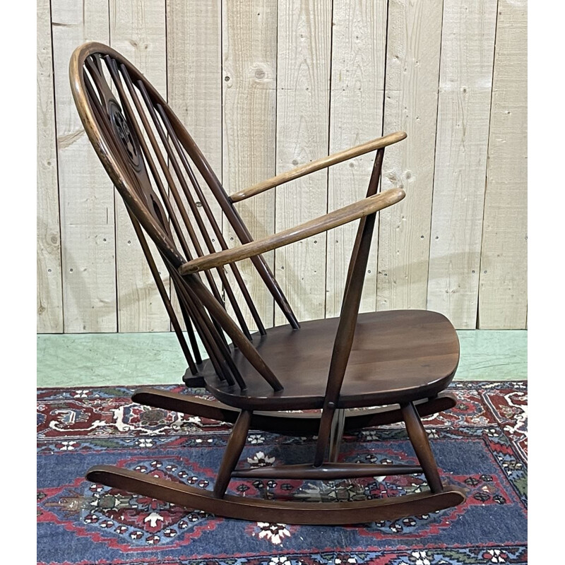 Chaise à bascule vintage en hêtre pour Ercol, 1970